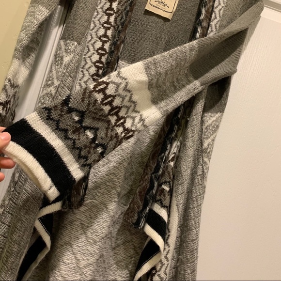 Vintage Concept Warm Fair Isle Fuzzy Knit Duster - Picture 5 of 9